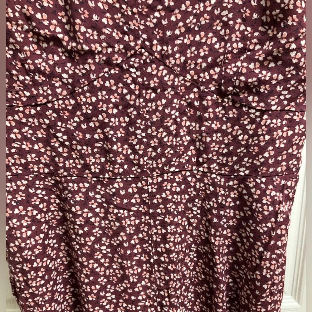 Abercrombie & Fitch Maroon Floral‎ V neck Jumpsuit Sz XL